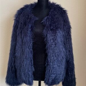 Navy Faux Fur Jacket
